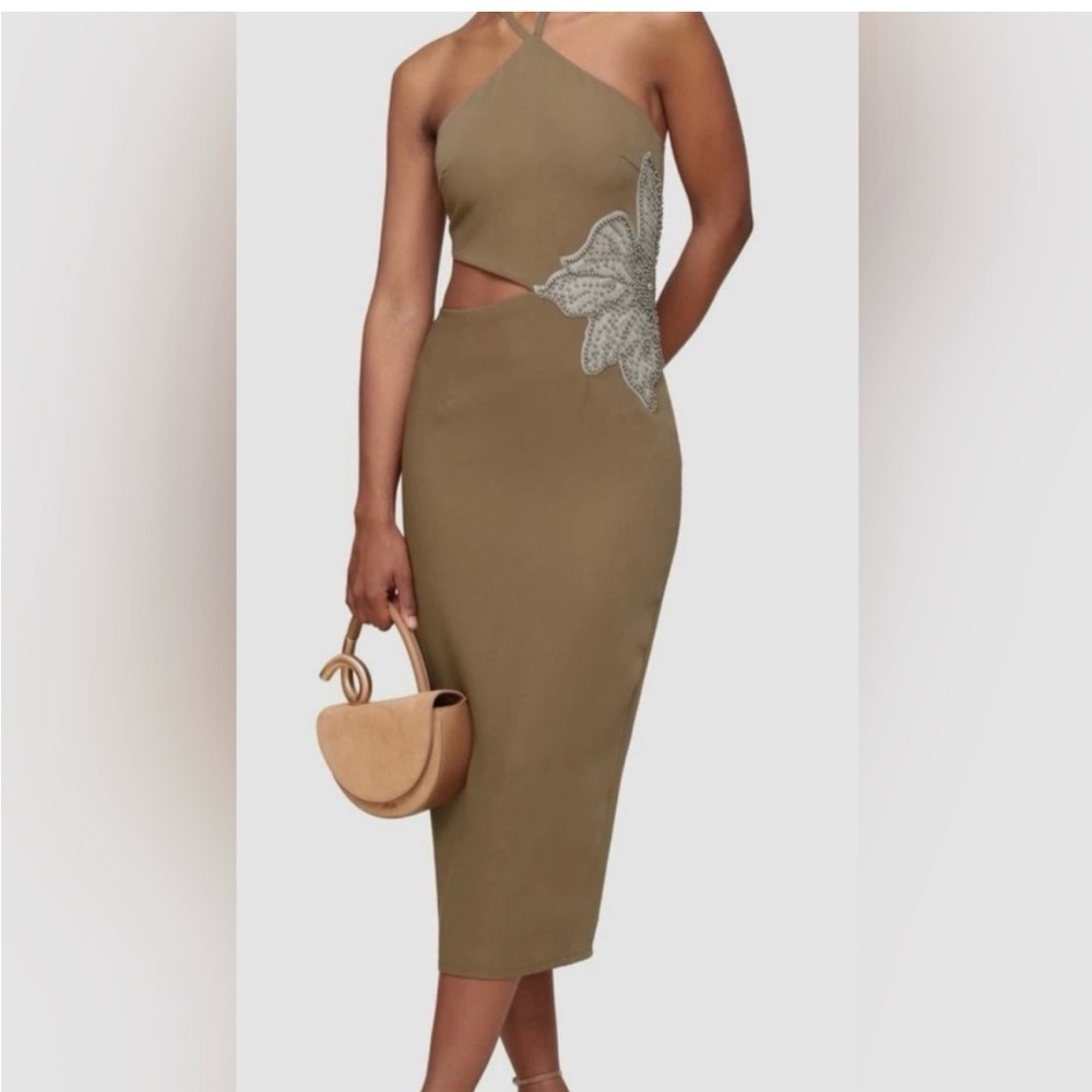 Avec Les Filles Olive One Shoulder Dress